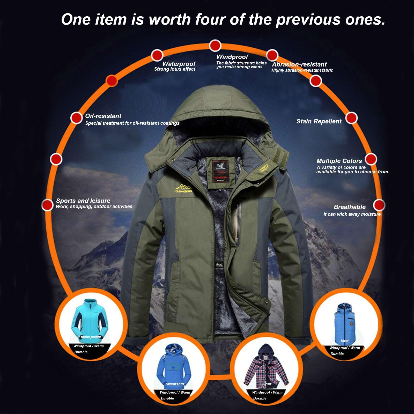 Skianzug Herren 2 Teiler Wasserdichter Schneeanzug für Männer Ski Anzug Set Winter Warm Skibekleidung Ausrüstung Snowsuit Teilig Teile Thermo Skijacke Hose Winddicht Outdoor Snowboard Alpin Gefüttert