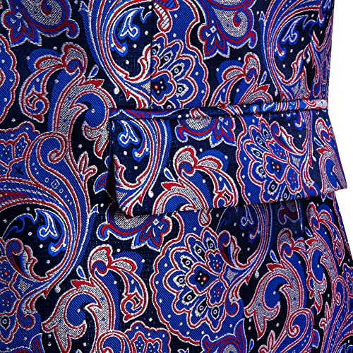 Image of Barry.Wang Blazer for Men Paisley Sport Coat Lightweight Suit Jacket Regular Tuxedo Flower Mardi Gras Carnival Gift
