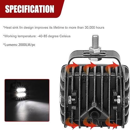 Miniatura 5 de 4 unidades de 24 W LED de luz y parachoques oculto soportes de montaje doble con cableado de interruptor basculante compatibles con Ford 2010-2014