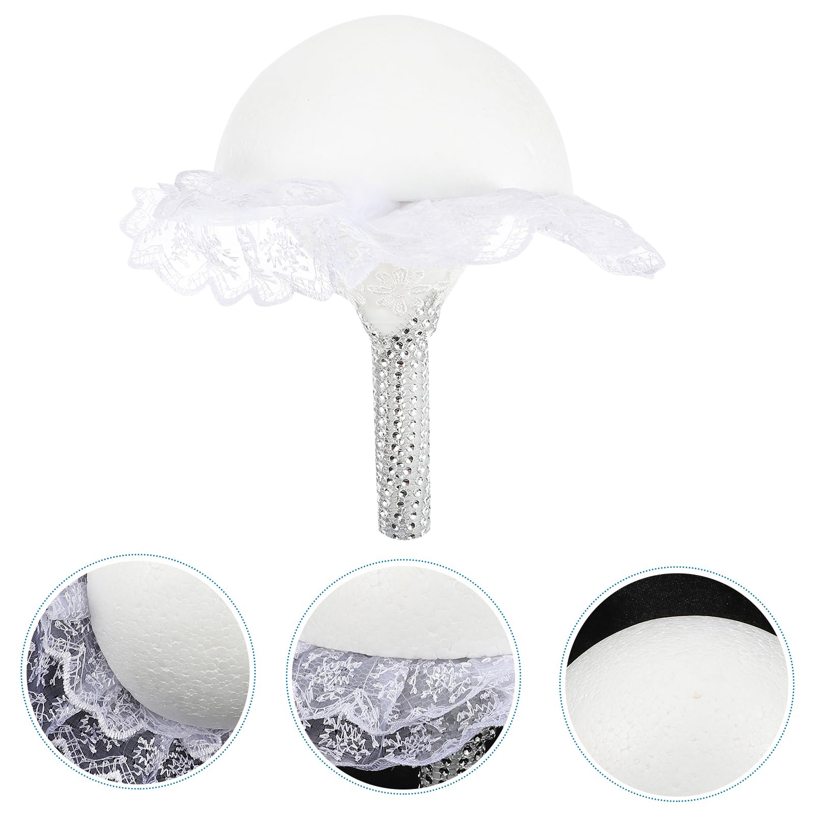 Zerodeko Bride Flower Bouquet Holder Foam Floral Handle for Wedding Arrangements Compact 9.06X9.06X8.27 Inch Durable Floral Holder for Bridal and Party Use - Image 3