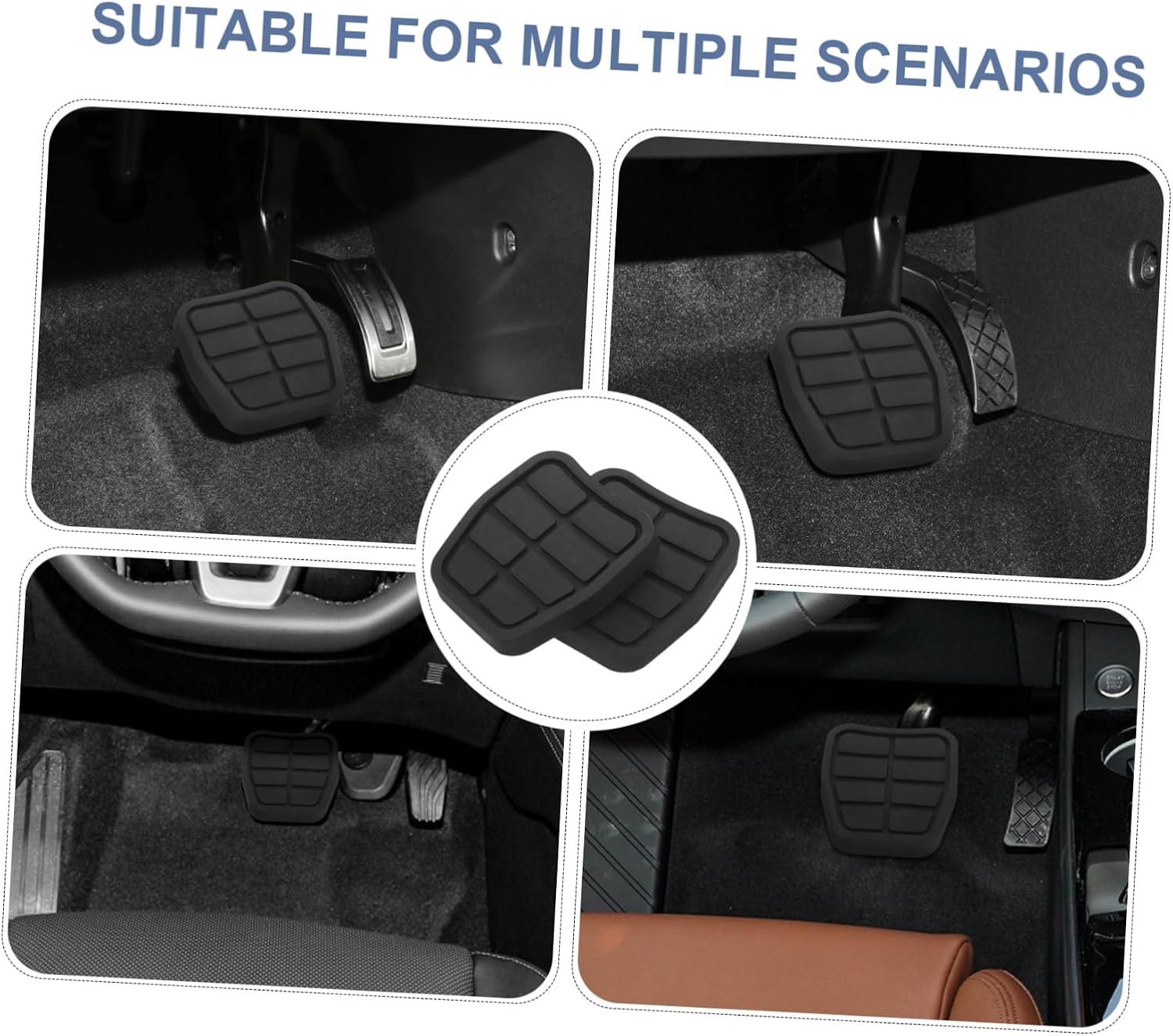 2pairs Rubber Brake and Clutch Pedal Replacement Pads for Enhanced Control Easy Installation for Various Car Models Non- Performance Clutch Cover for Improved Braking