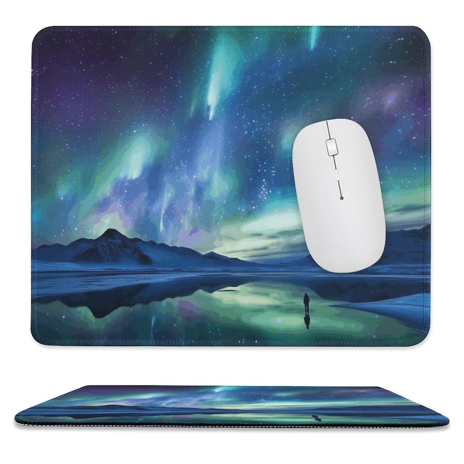 Mouses Pad 9.8"x11.8" Mouses Mat with Non-Slip Rubber Northern Lights Computer Keyboard Mat for Wireless Mouses Gaming Desk Pad for Home 10 X 12in