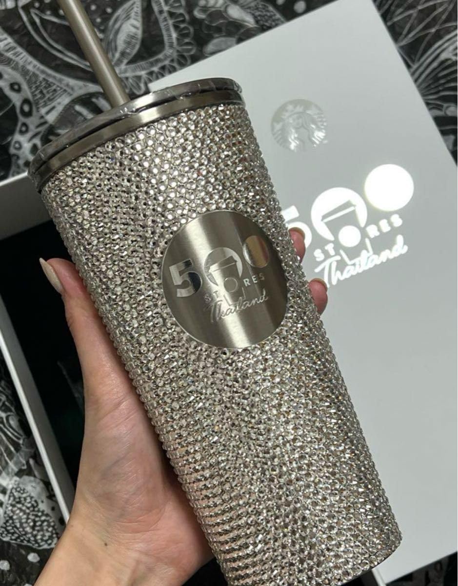 Amazon | 限定 海外 スターバックス タイ シルバー ラインストーン 