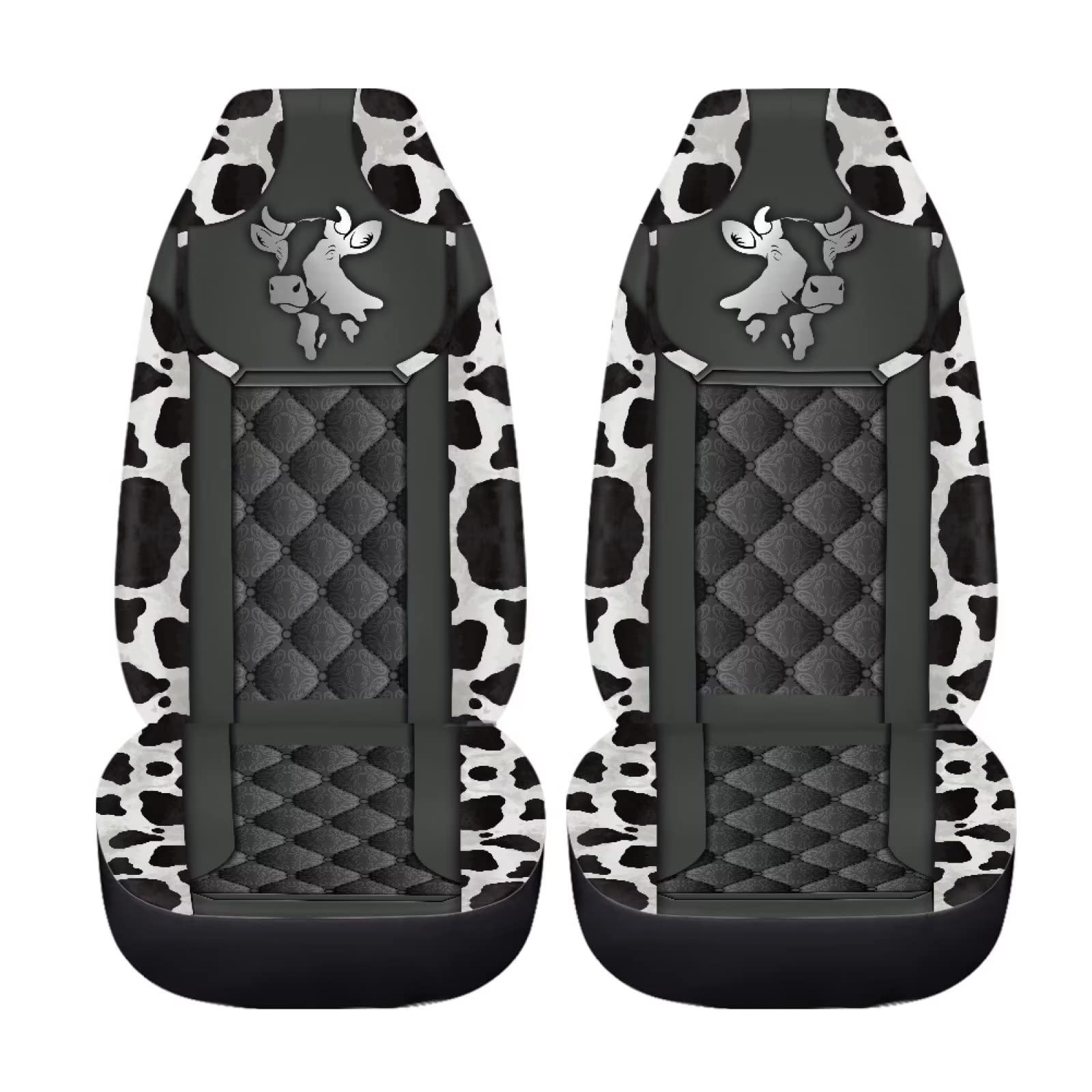 Poceacles Aztec Highland Cow Sunflower Seat Covers - Pack Of 2, Universal Auto Front And Back Seat Covers, Soft Breathable Bucket Seat Cover, Protective Car Interior Accessories For Truck, Sedan, SUV, Seat