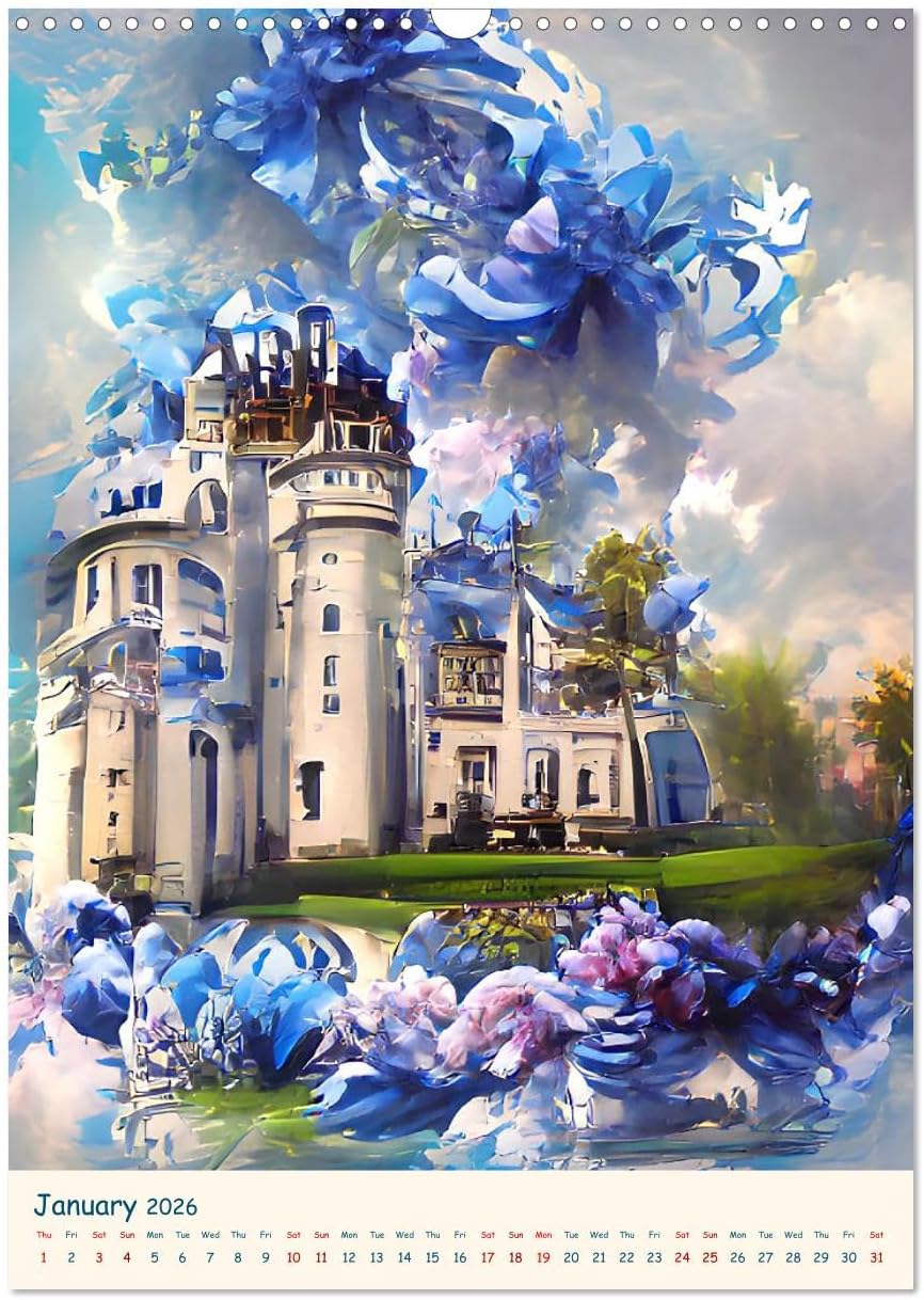 Colors of Dreams - AI-ART, US-Version (Wall Calendar 2026 DIN A3 Portrait), CALVENDO 12 Month Wall Calendar