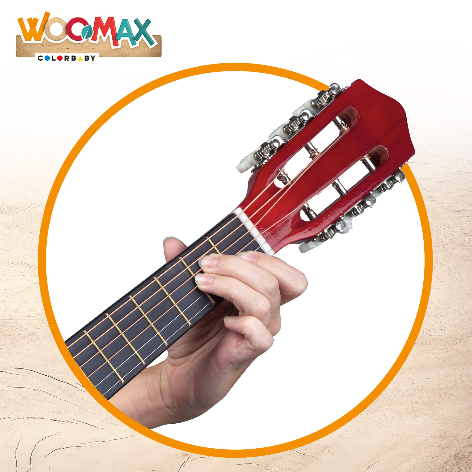 WOOMAX - Guitarra española de madera de juguete, para niños + 4 años, juguetes musicales (49367)