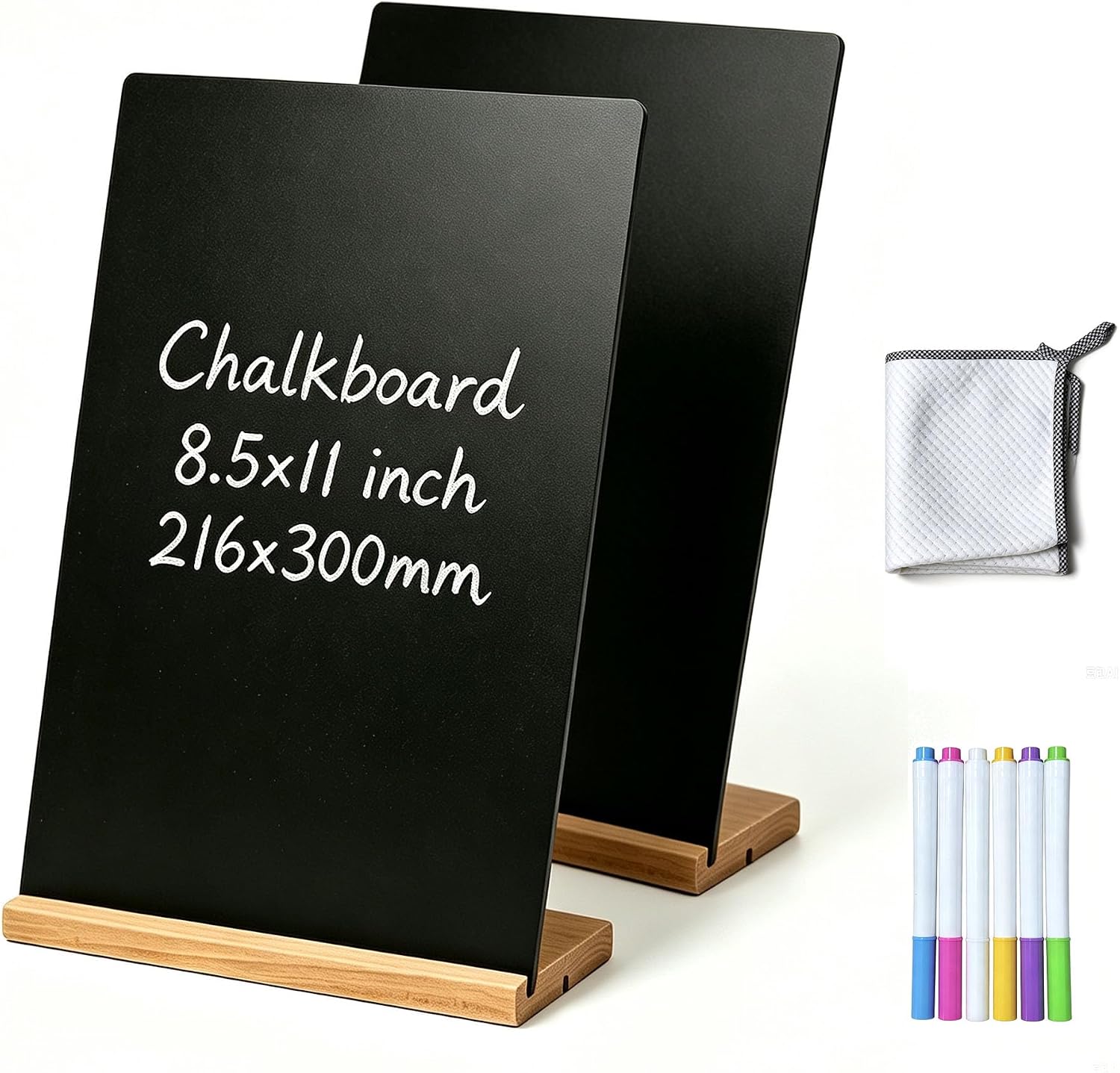 Tabletop Chalkboard with Beech Holder, 8.5x12, 1Pack