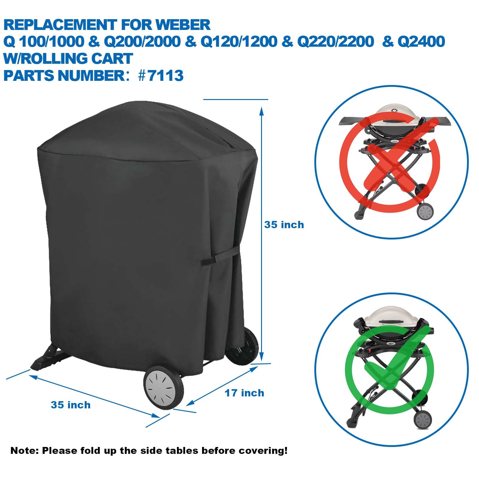 Weber Q With Patio Cart & Premium Cover – Full Length | BBQs In The Hills - Foto 3