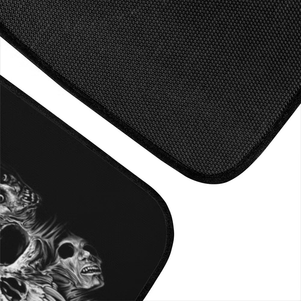 Dellukee Front and Rear Rubber Floor Mats Set Skull Print Waterproof Universal Fit Car Floor Mats, Fit for SUV, Vans, sedans, Trucks, Set of 4