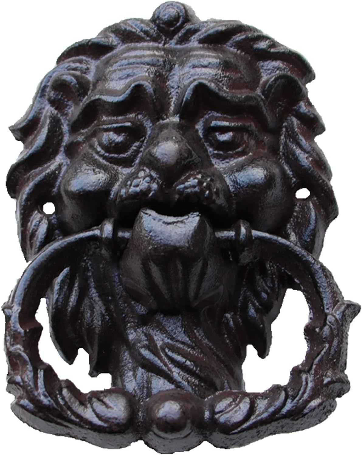 JYDQM Door Knocker Wall Decor for Front Door Decoration Front Door Knocker Lion's Head Shaped, Heavy Duty Weatherproof Cast Iron Backyard Gate Handle, Vintage Garden Fence Pull