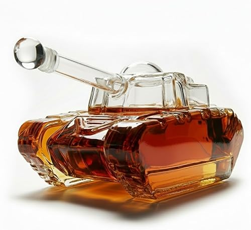 Decantador de whisky Army Tank de The Wine Savant  Regalos del ejército para hombres  Regalo de tanque  Decantador de bourbon y escocés, regalos