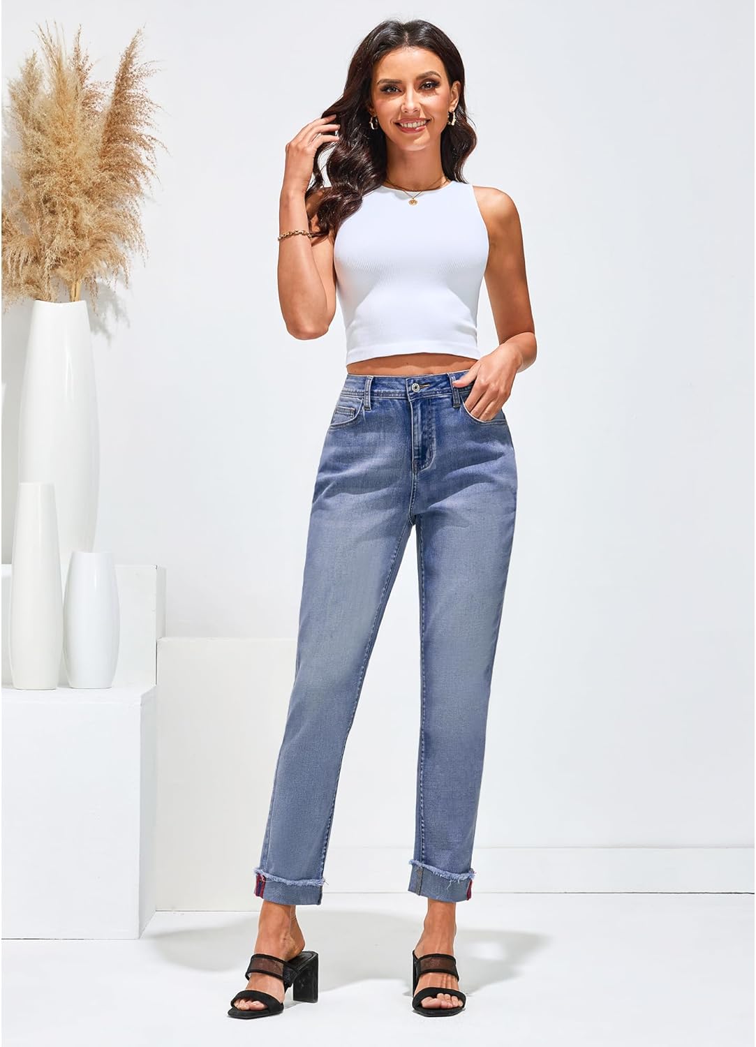 Mom Jeans Chicas Delgadas Con Jeans Mom Jeans Para Mujer Outfits