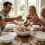 CLARO White Serving Bowl, 2 Quart- Set of 4, Plain Opalware Design, Lightweight, Dishwasher and Microwave Safe