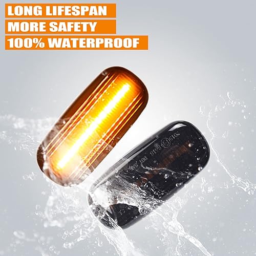 Miniatura 3 de 2 luces LED de señal de giro SMD de flujo dinámico secuencial, color ámbar, compatible con Audi A3 S3 8P A4 RS4 S4 B8 B7 B6 A6 S6 RS6 C5 C7