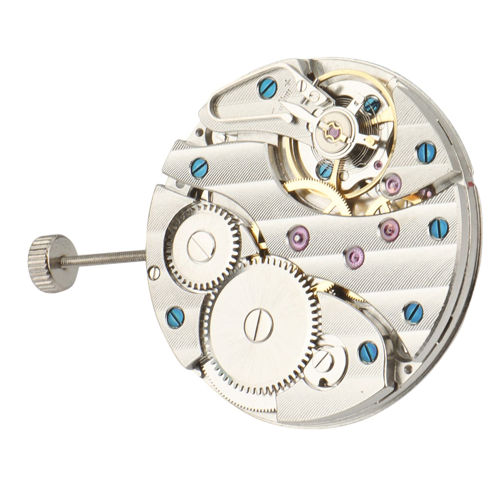 Reloj con Movimiento mecánico de Cuerda Manual, Caja de Acero Inoxidable de 44 mm, Color Plata.