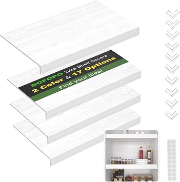 Wire Shelf Cover, PVC Wire Rack Covers for Pantry 22" W X 12" D