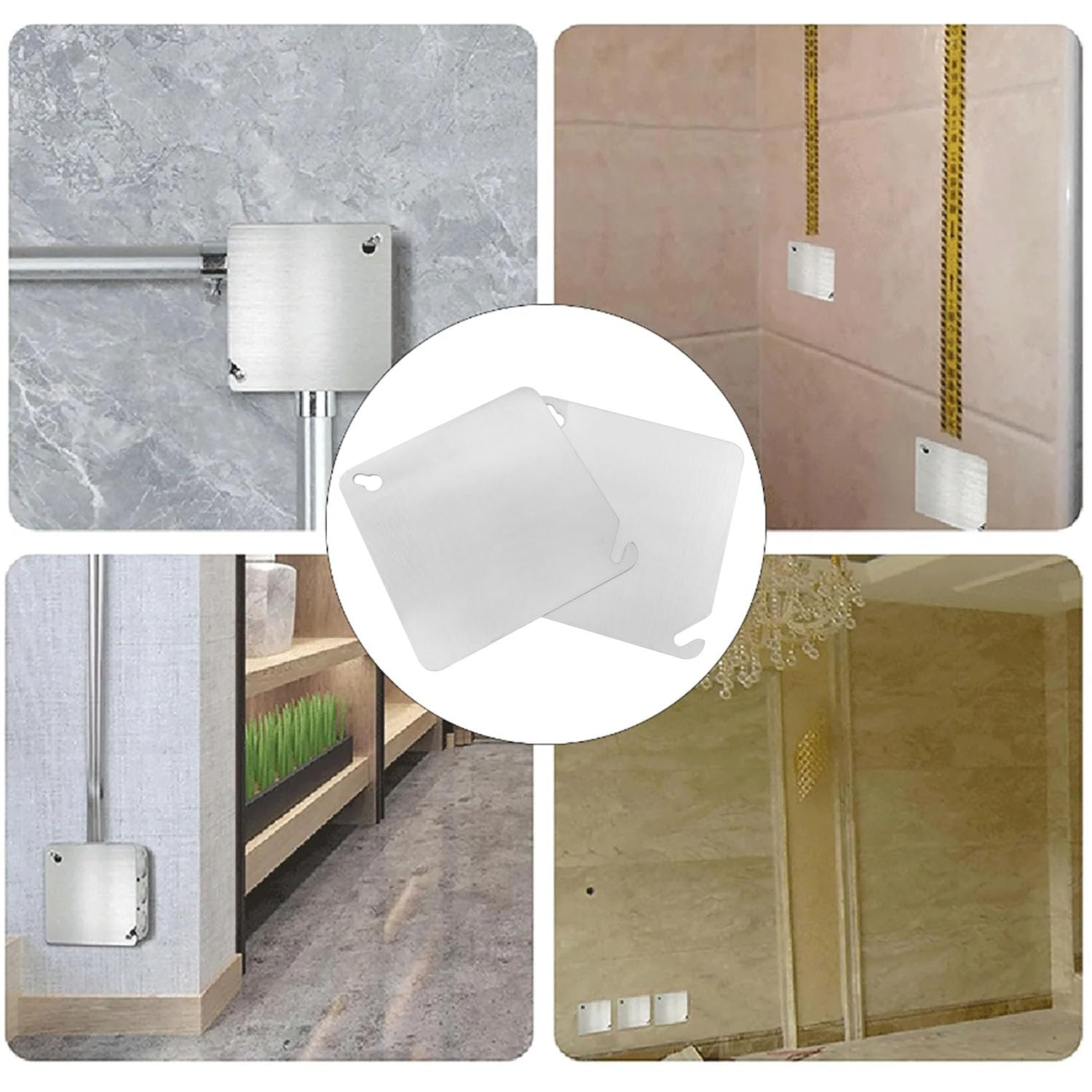 Electrical Box Cover Plate Metal Electrical Box Cover Plate Junction Box Cover 4inch x 4inch for Most Electrical Boxes 2PCS