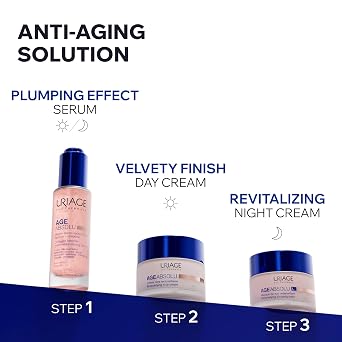 Uriage Age Absolu Collagen Booster Micro-Redensifying Serum With Procollagen Peptides & Retinol, Plumping Effect, Wrinkles, Radiance, Volume, Non-Greasy Finish