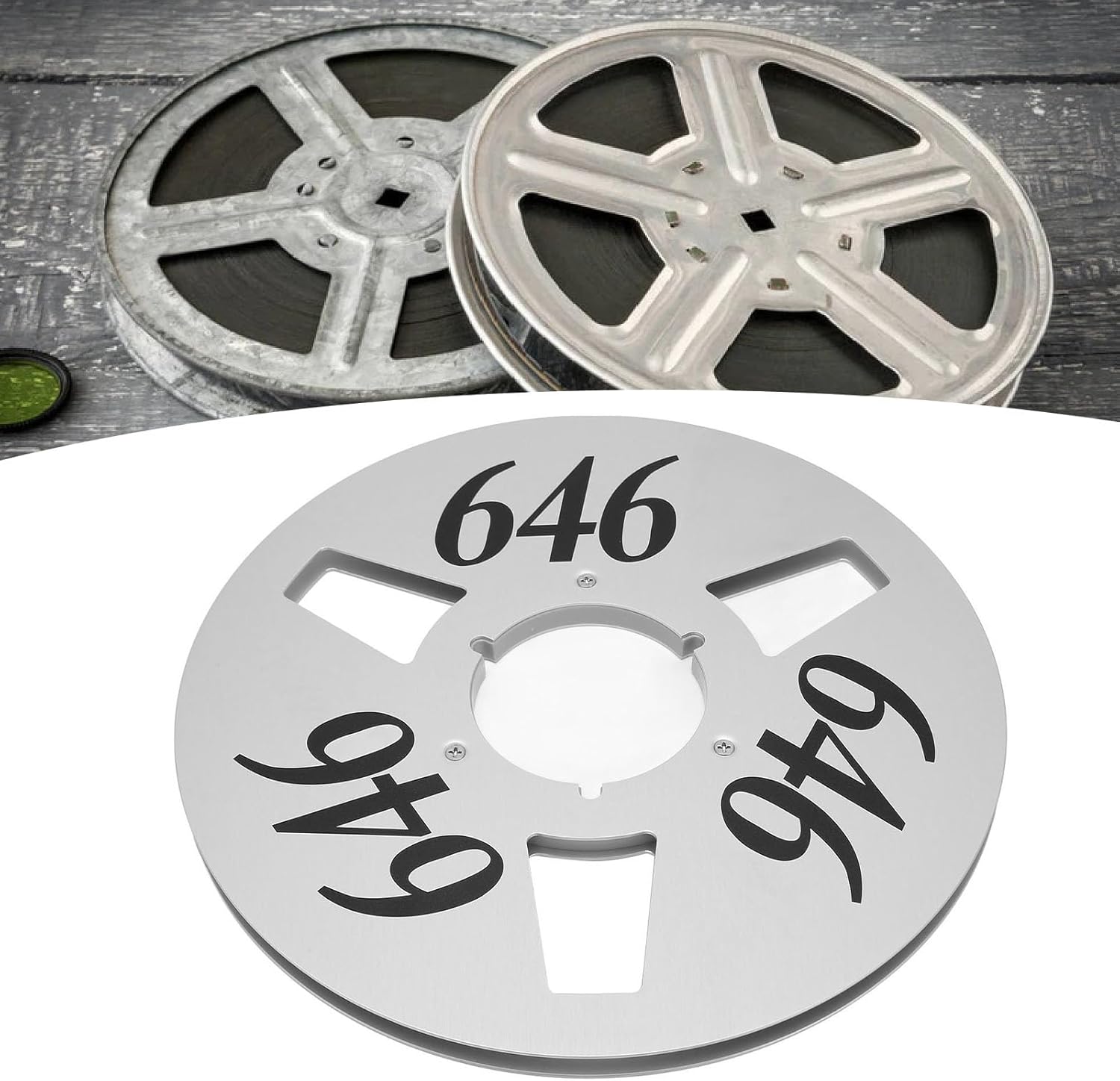 10 Inch Pickup Reel, 3 Hole Open Reel, Aluminum Alloy Sound Pickup Reel, Resists Flexing Grip Flange, Reel