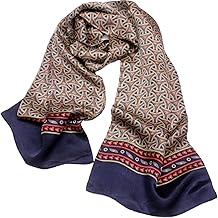 Scarf for Men 10x63 Mulberry Silk Scarf Trendy Geometric Pattern Neckerchief Dual-Layer Scarf for Cold Days, Business, Photos, Gifts for Men - Buy now