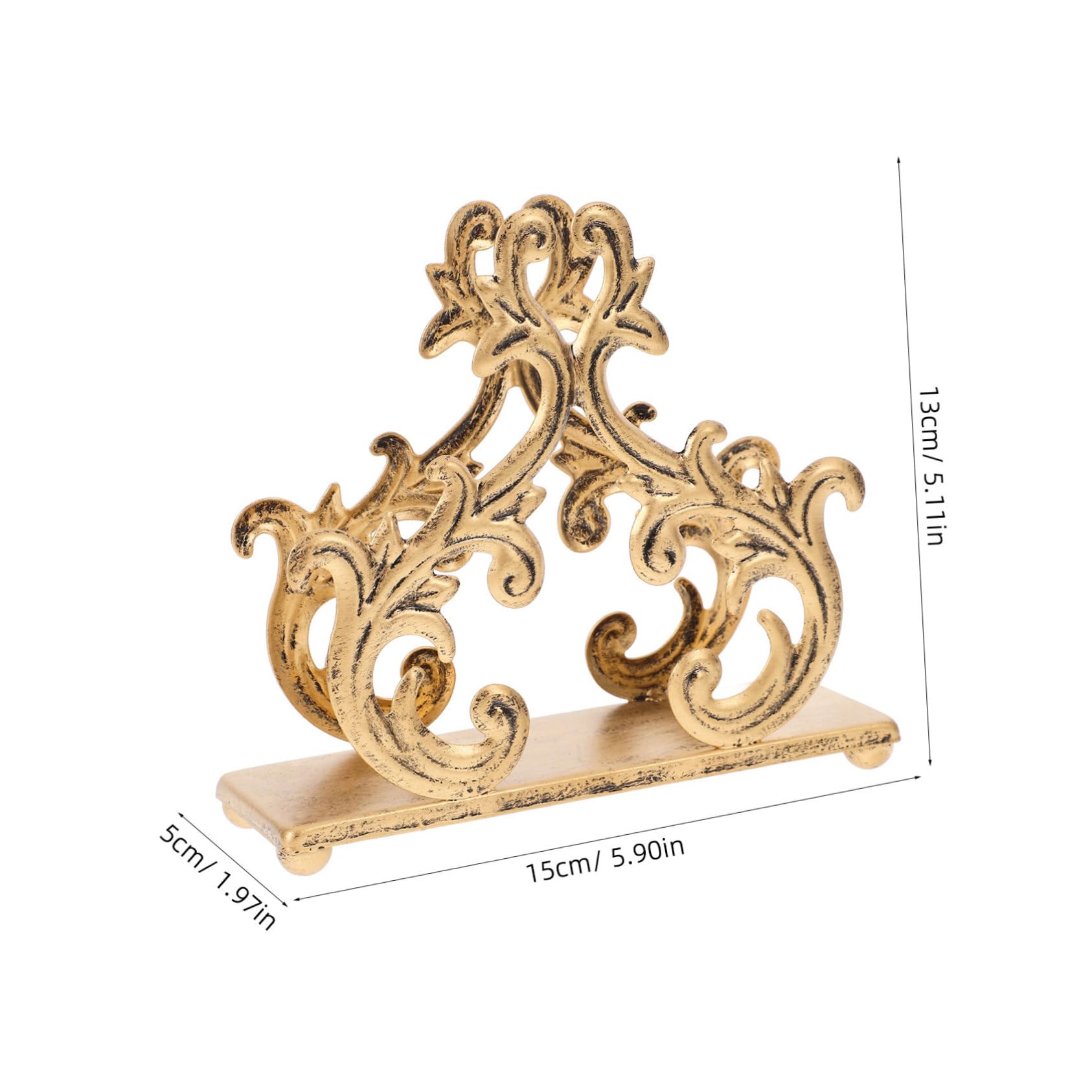 Servilletero para Cocina y Comedor Dorado de Hierro 15x5x13.5 Cm, Dispensador de Servilletas Moderno Compacto, Adecuado para Encimeras y Mesas, Adecuado para Uso en Hogar
