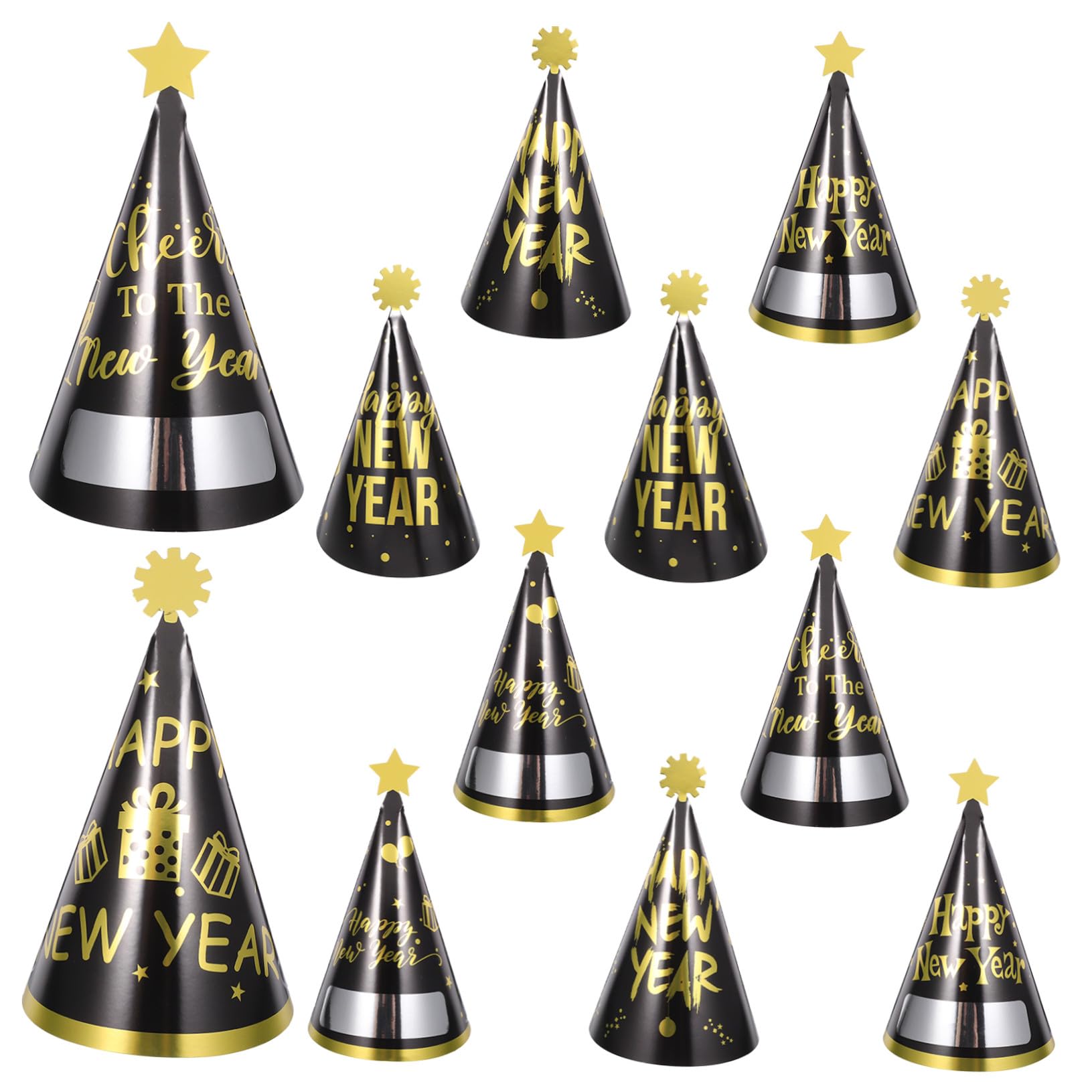 BESPORTBLE 60 Piezas Sombreros Cono para Fiesta de Año Unidades Decoración Ligera y para Celebración y Disfraces
