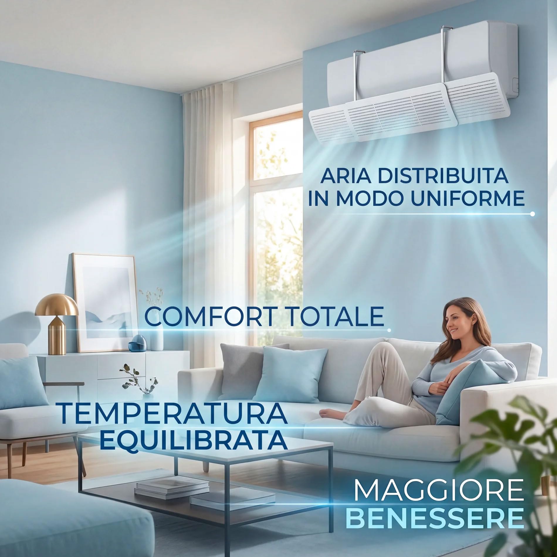 081 Store - 2 PEZZI Deflettore per Condizionatore Universale, Portatile Regolabile Parabrezza Deflettore Aria Condizionata Scudo per Condizionatori da Parete per Casa/Ufficio/Camera/Soggiorno (Bianco)