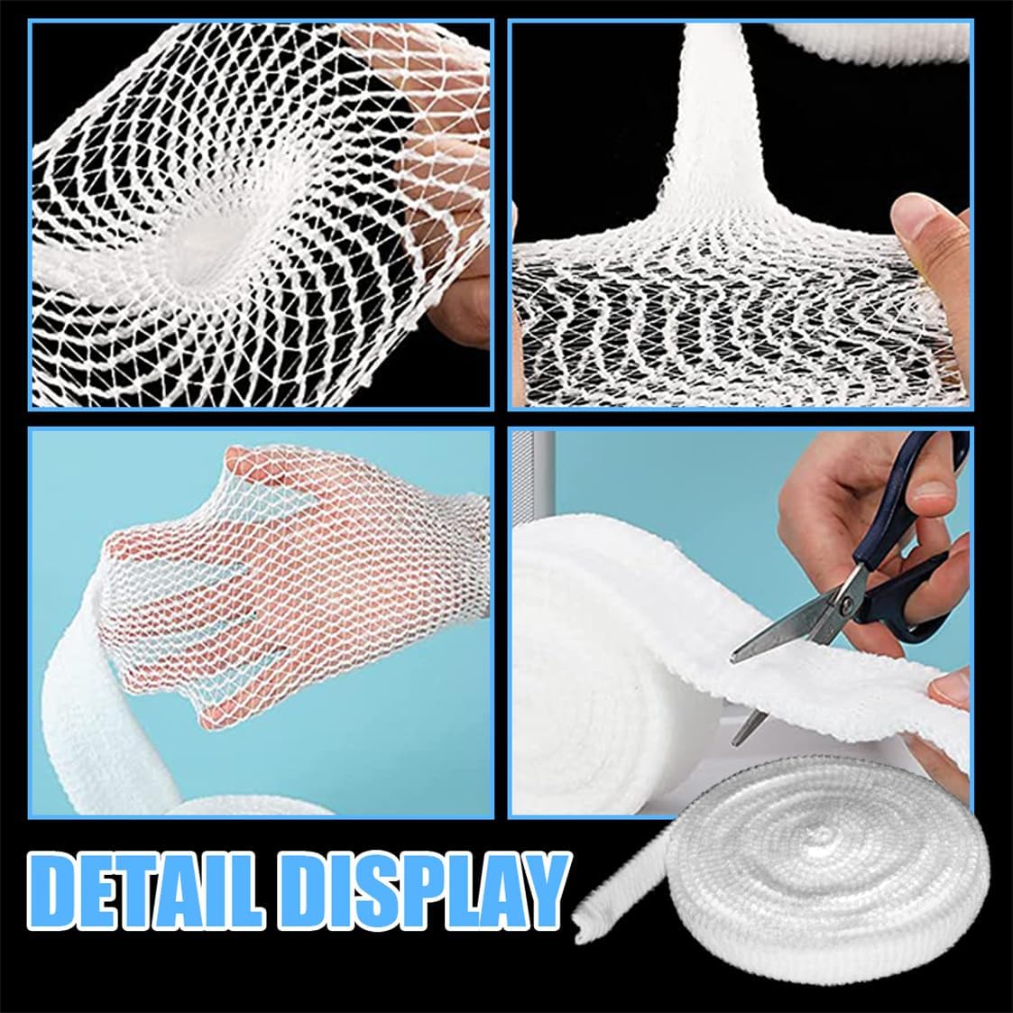Elastic Stretch Net for Wound Care Size 5 Tubular Bandage Elbow Dressing Retainer Without Use Tape (1.5 in × 11 yd Unstretched)