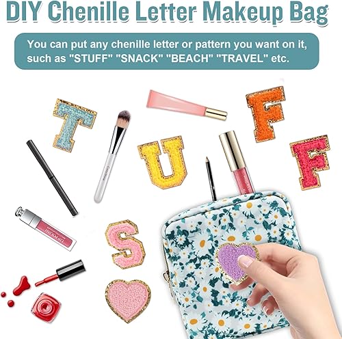 Miniatura 8 de izuzta Nylon Lager Pequeño Slim Mini Maquillaje Bolsa Organizador, Margarita verde