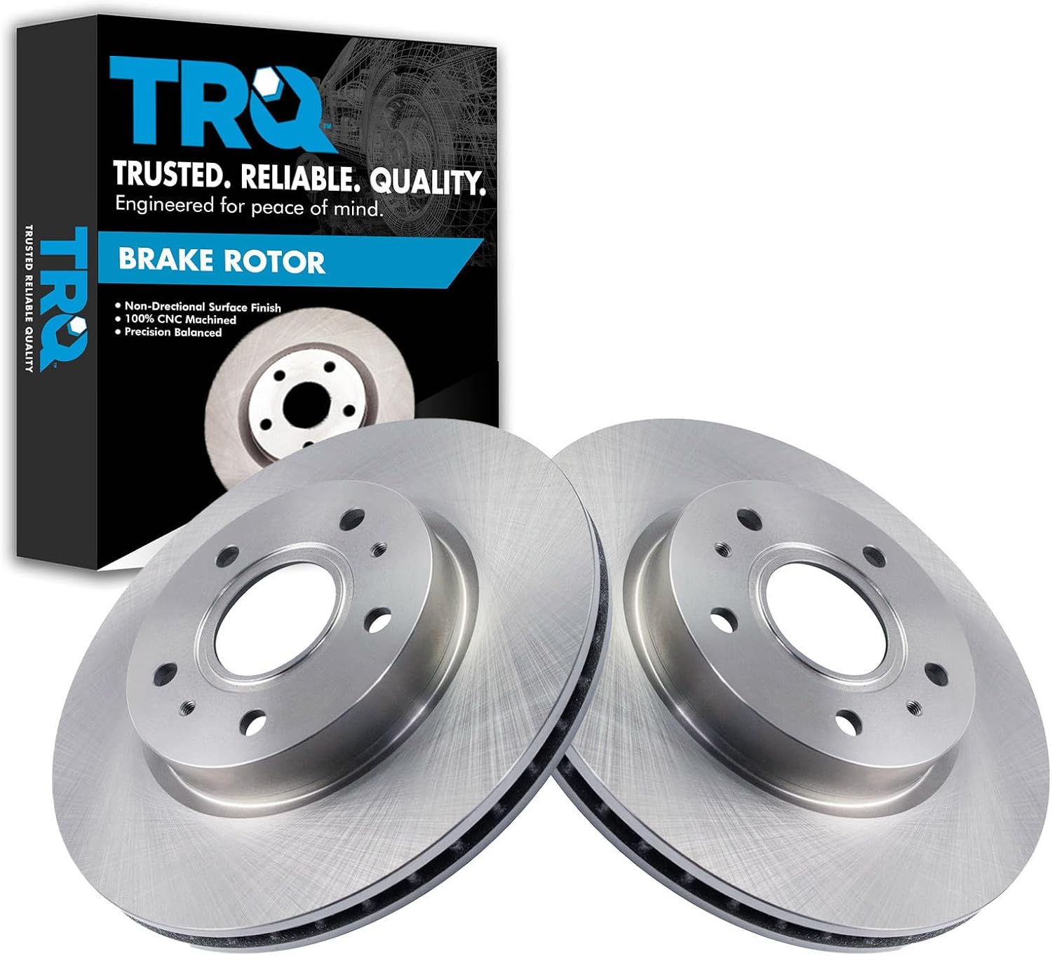 TRQ Front Brake Rotors Set Vented Compatible with 2007-2013 Suzuki SX4