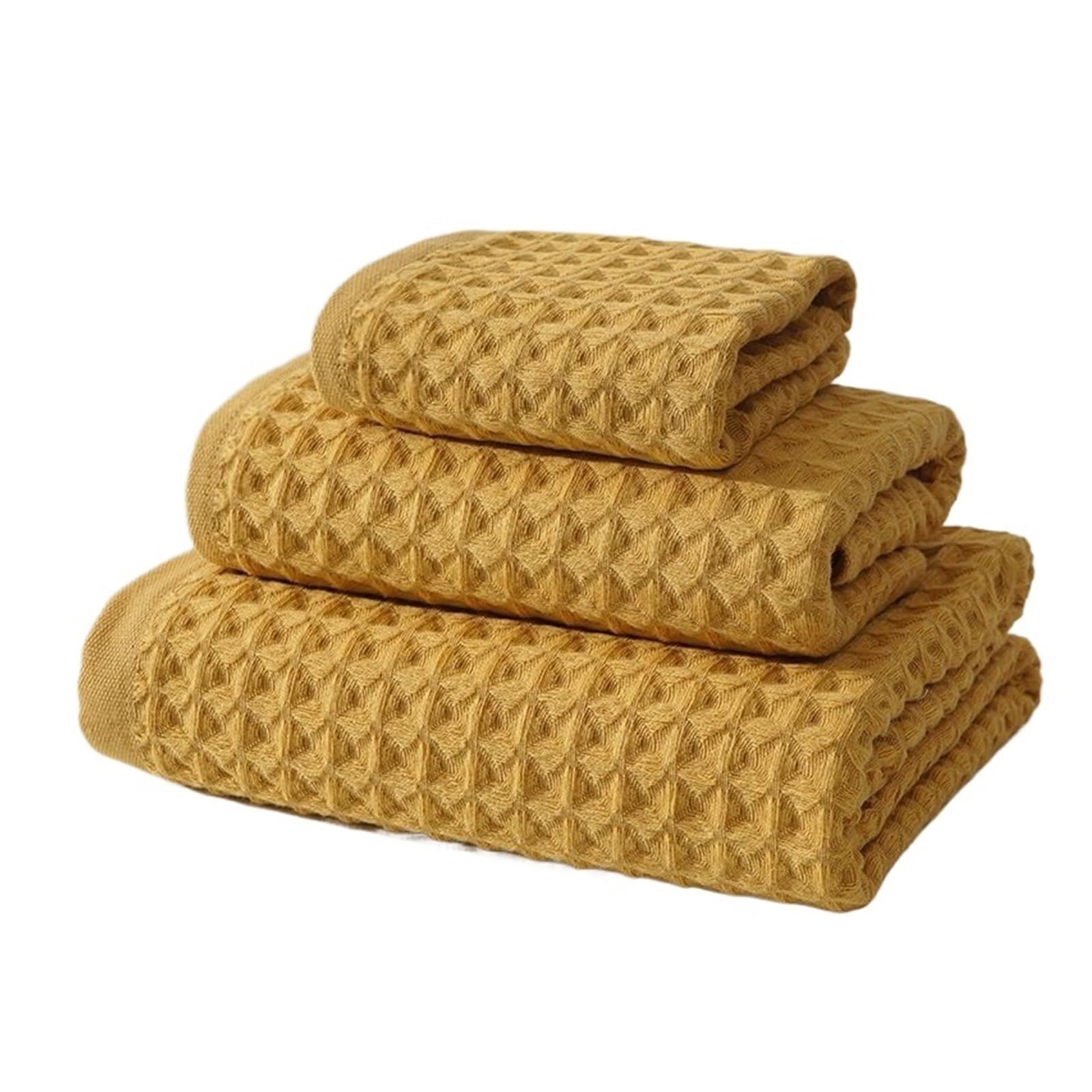 FGUJSUR Bath Towel Cotton Gauze Towel Adult Household Soft Absorbent Face Bath Hand(Yellow)
