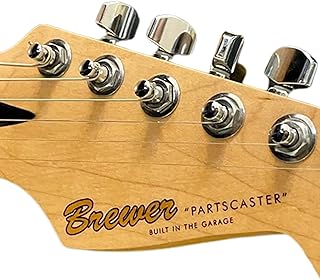 Personalized Vintage 50s Style Guitar and Bass Headstock Decals, Custom UV Crystal Sticker Old Fashion Vinly Decals Label Gift for Music Lovers (Style C)