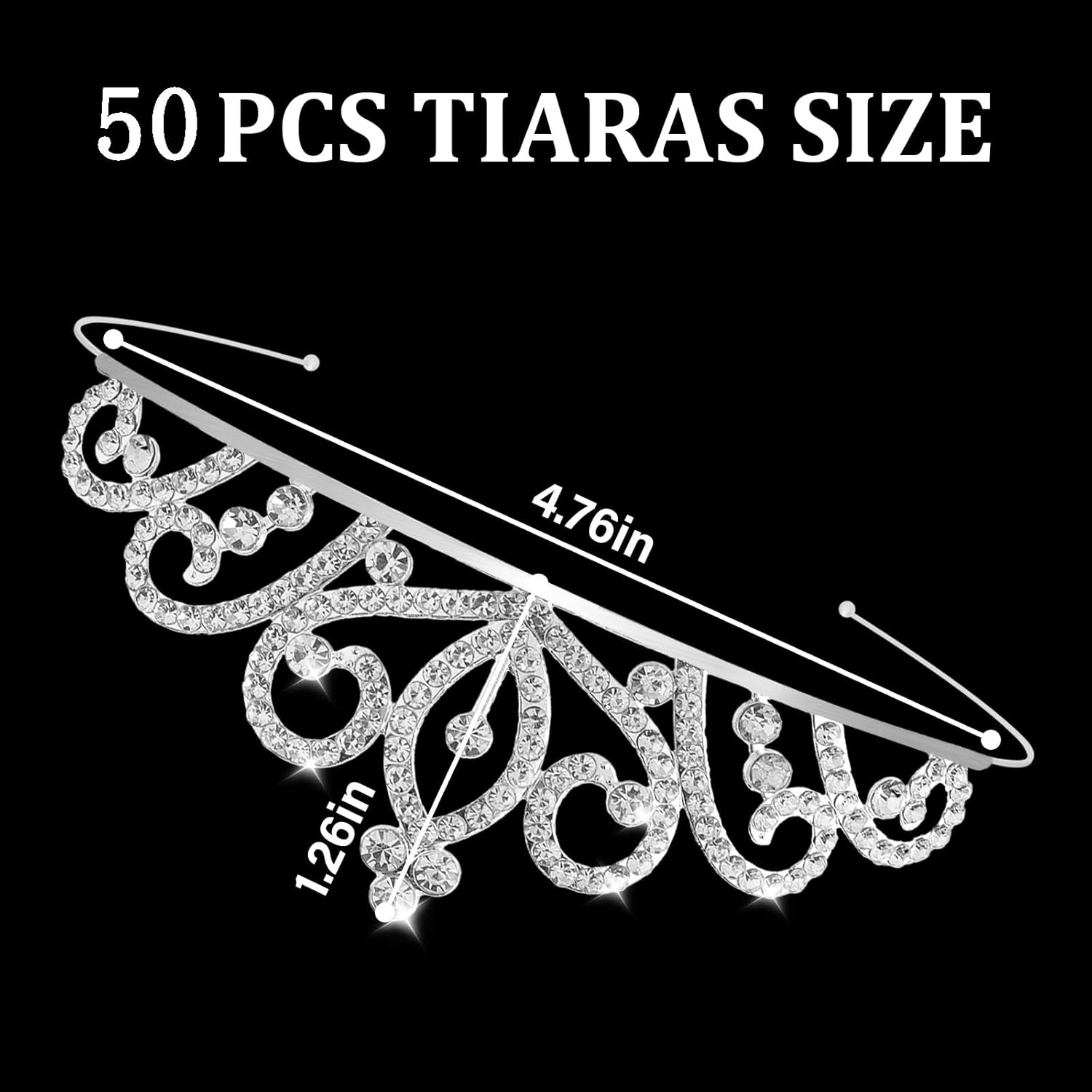50 Pcs Tiaras Crowns for Girls Women Small Silver Princess Tiara Bulk Crown Tiaras Rapunzel Crowns for Wedding Birthday Crystal Tiara for Prom, Bride, Pageant, Halloween