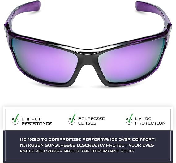 Polarized Wrap Around Sports Sunglasses for Men Women UV400 Protection