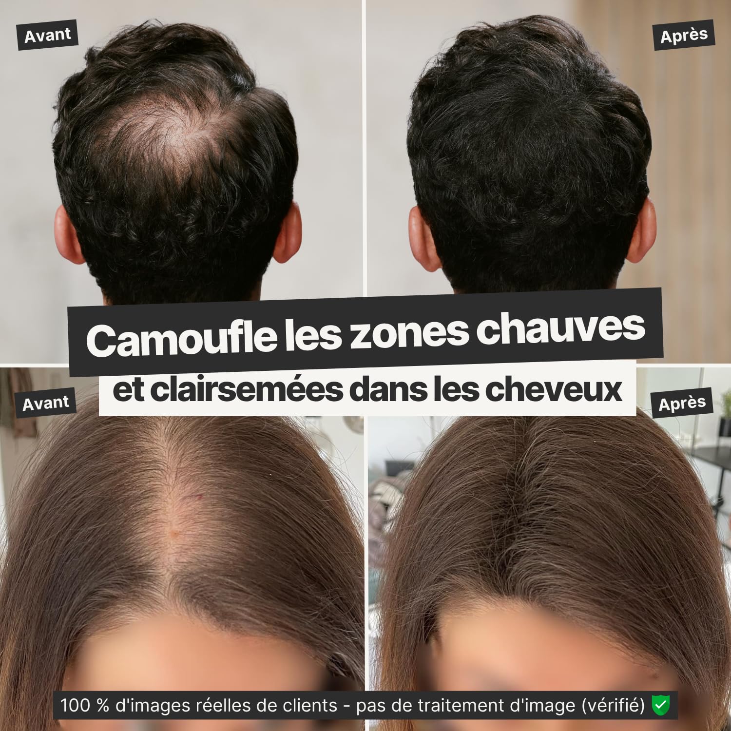 IMPERIO Fibre Capillaire Pour Épaissir les Cheveux & Cheveux Volumineux en Secondes. Poudre Densifiante Cheveux pour un Look Authentique. 100% Naturel! Qualité Salon - 26g (brun foncé)