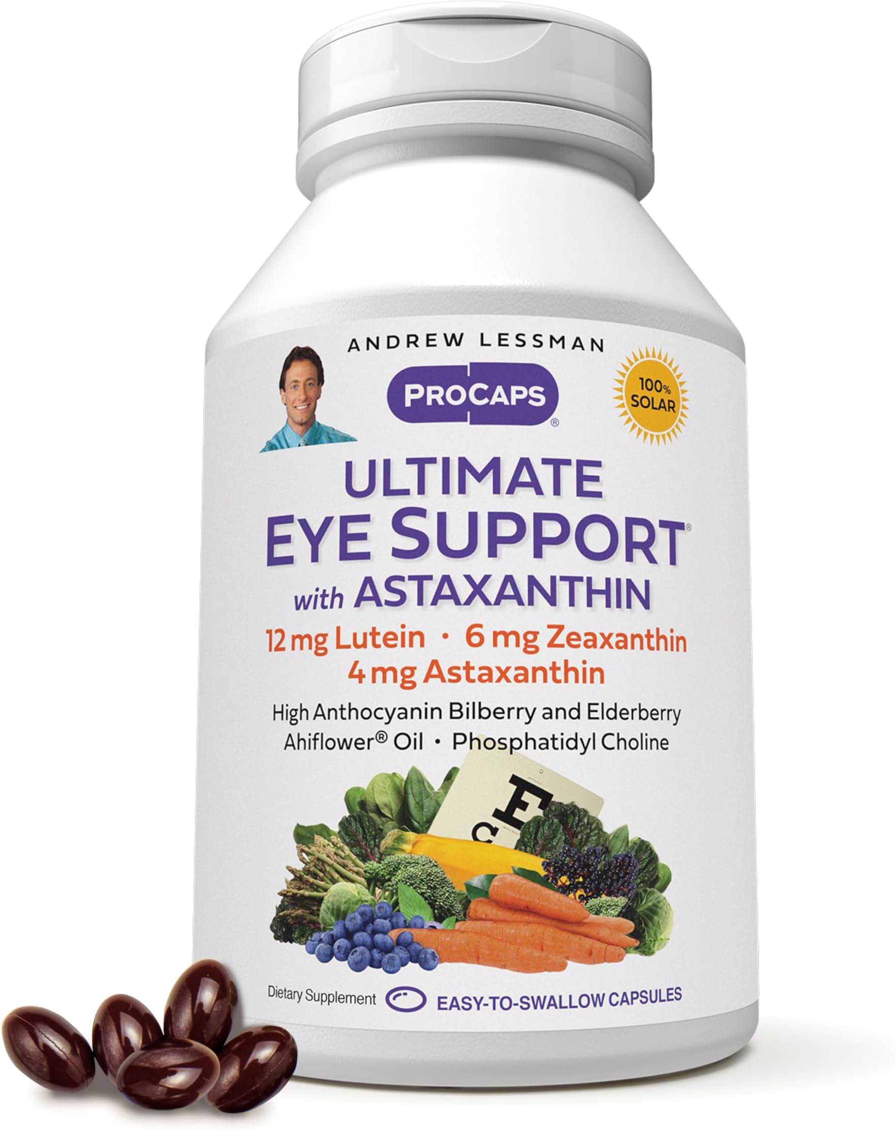 Andrew Lessman Ultimate Eye Support with Astaxanthin 180 Softgels – 12mg Lutein, 6mg Zeaxanthin, 4mg Astaxanthin, Bilberry, Key Nutrients to Support Eye Health & Promote Healthy Vision. No Additives