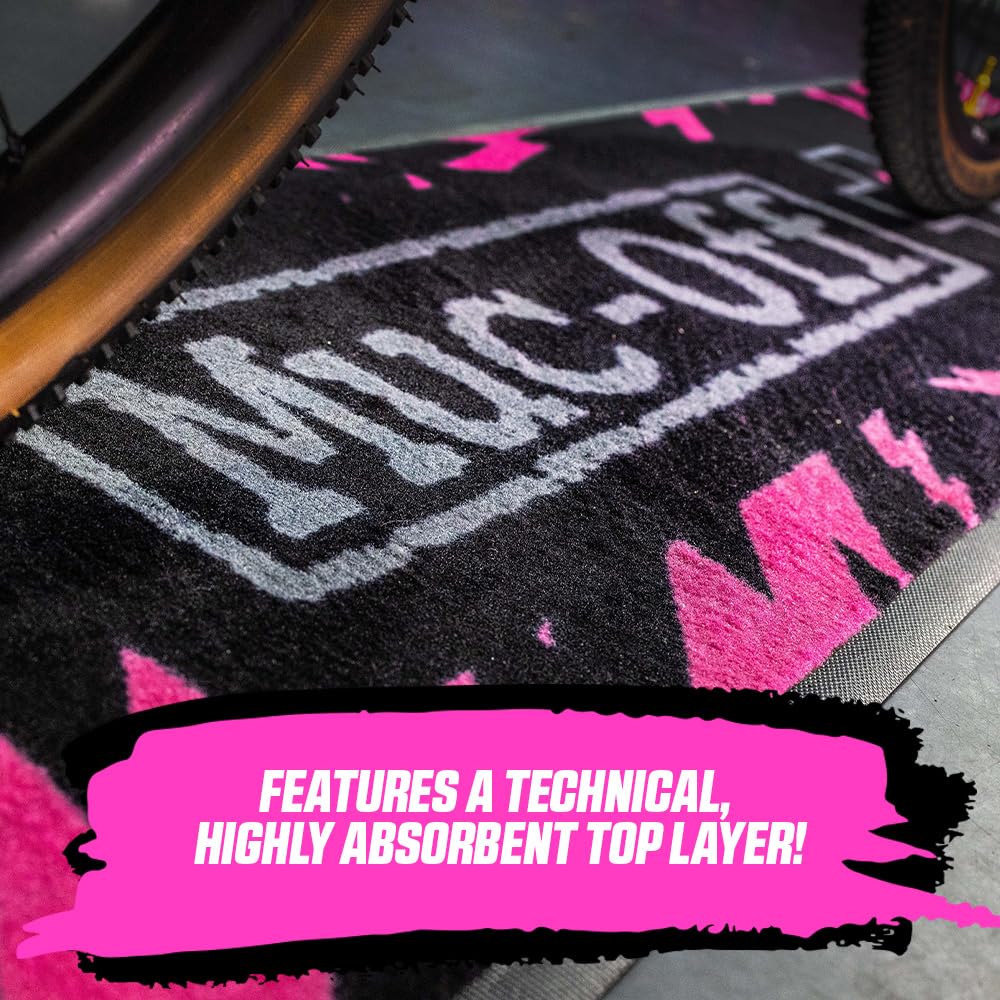 Muc-Off Absorbent Bike Mat - Heavy Duty Mechanics Mat, Workshop Mat, Bike Mat Floor Protector for Bike Cleaning - Non-Slip Bike Mat for Maintenance
