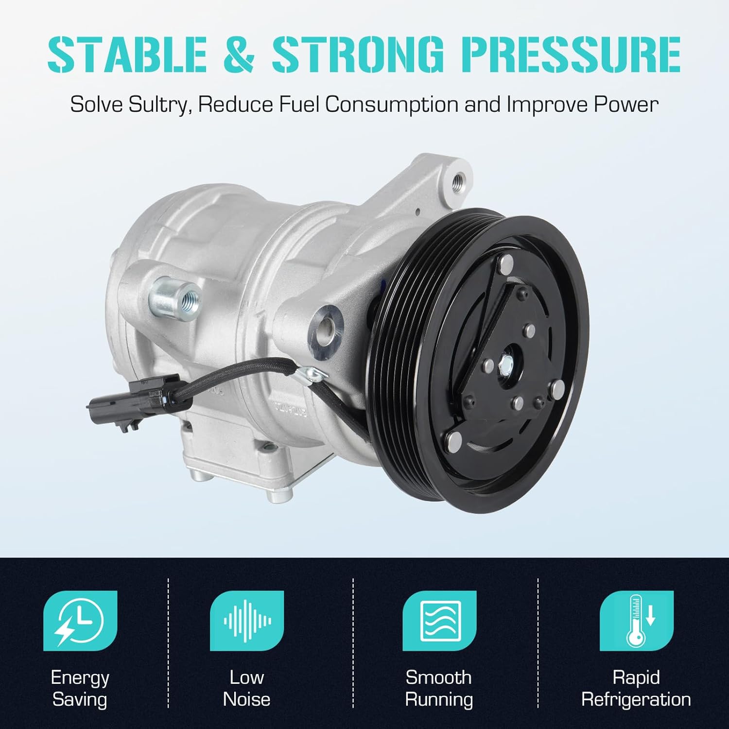 AC Compressor with A/C Clutch for Jeep Grand Cherokee 4.0L 1999 2000 2001 2002 2003 2004, for Wrangler 4.0L 1999 2000 2001 2002 2003 2004 2005 2006, Replace CO 22034C, 1521290 1022034 1122034 1222034