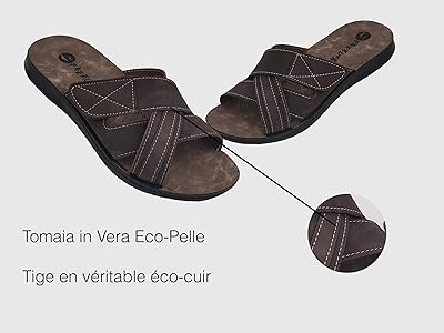 Ciabatte Uomo In Pelle - Sandali Estivi Comodi Per Spiaggia E Casa, Super Leggeri E Antiscivolo - Foto 4