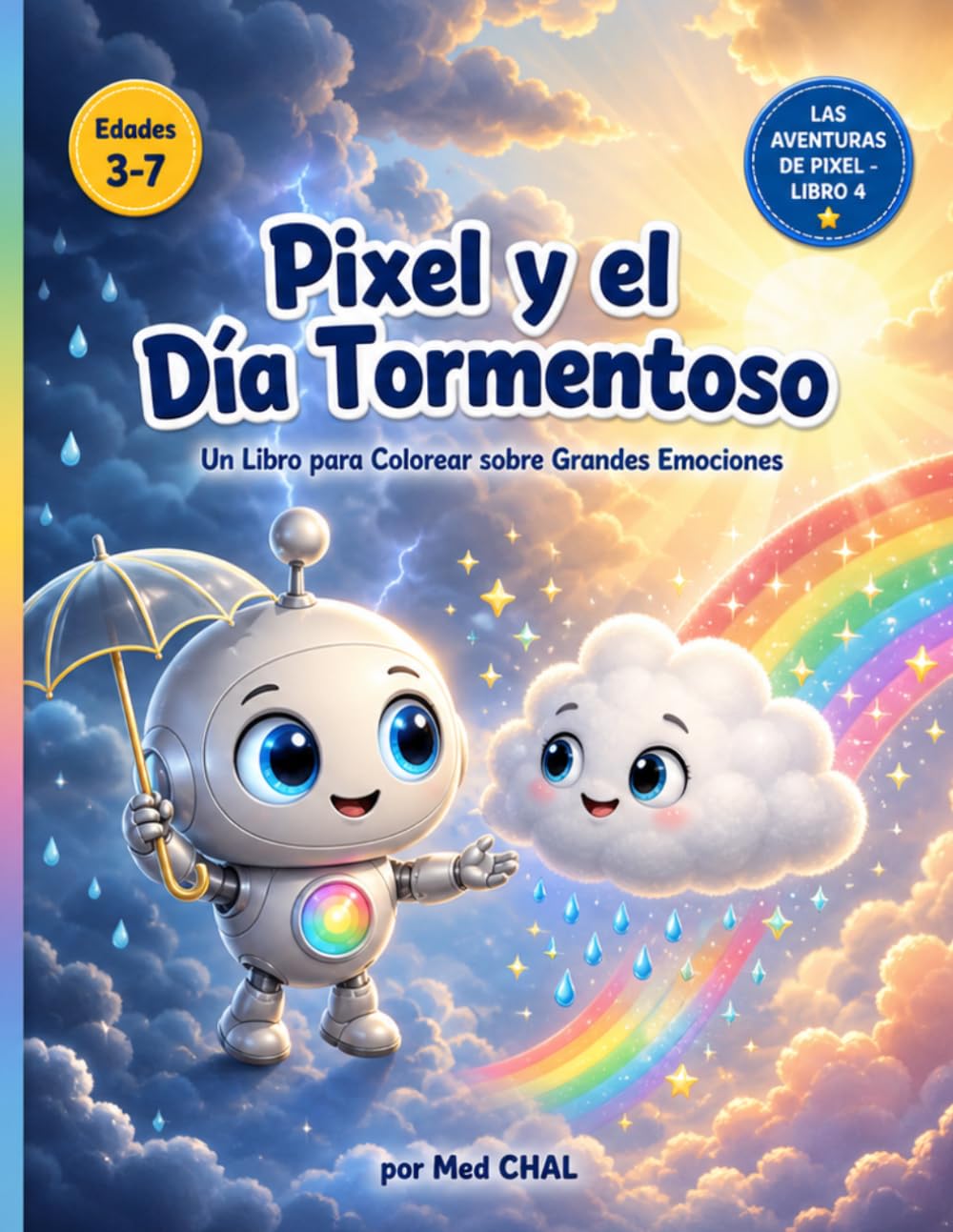 Pixel y el Día de Tormenta: Un cuento para colorear sobre las emociones grandes | Divertida aventura para leer y colorear para niños de 3 a 7 años (Las Aventuras de Pixel)