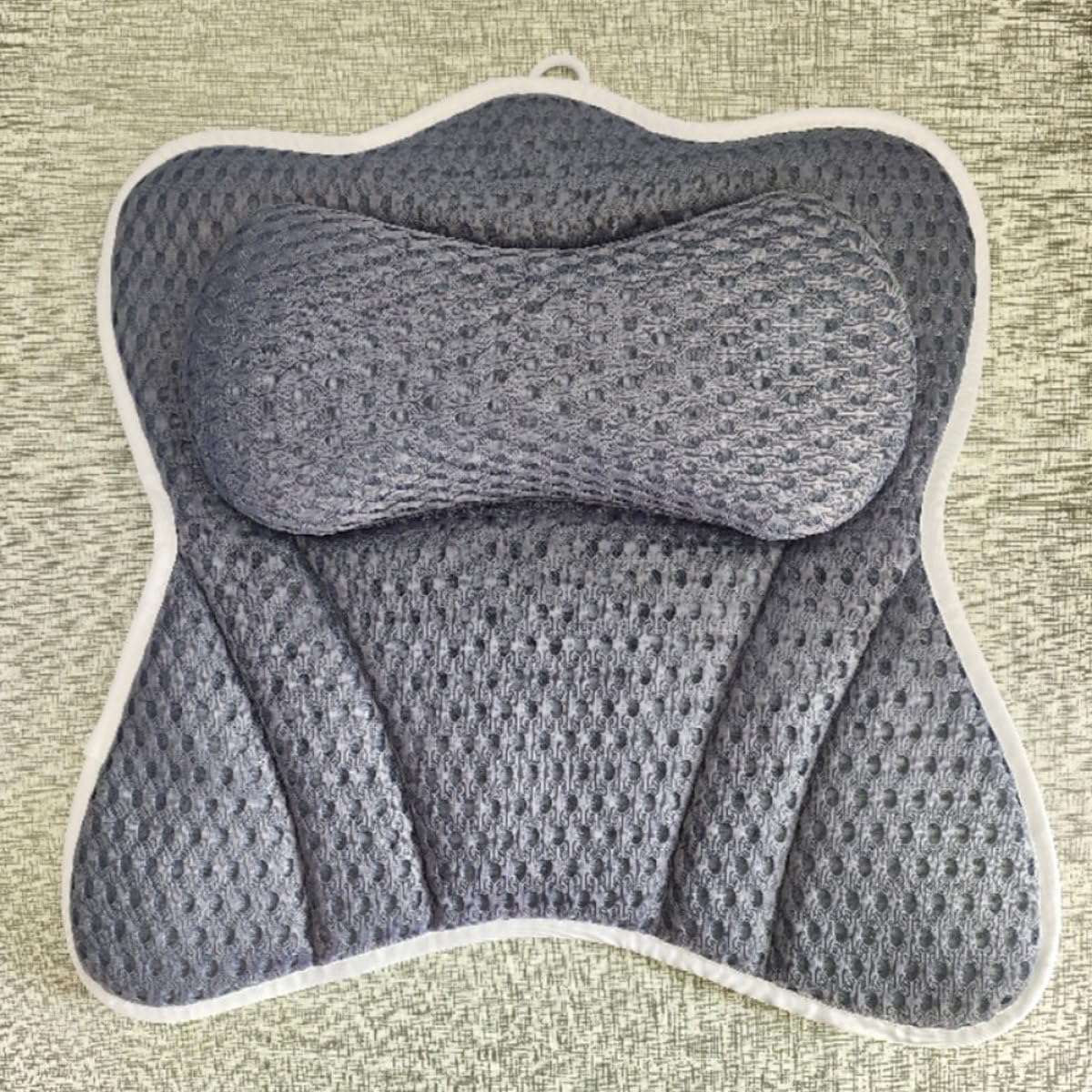 Butterfly Shape Bath Tub Pillow with 6 Suction Cups, Breathable Advanced Blue-Grey Spa Neck and Head Rest Cushion for Bathtub Soaking and Relaxation