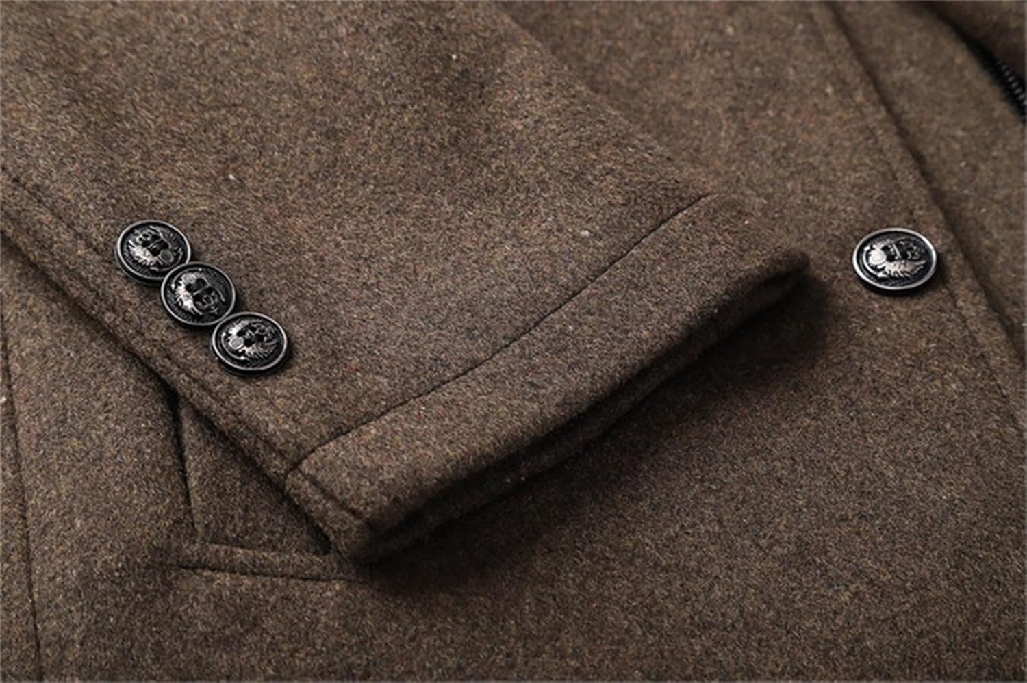 Dcvmvmn 2023 Men's Autumn Warm Jacket Fashionable Slim Adjustable Wool Coat