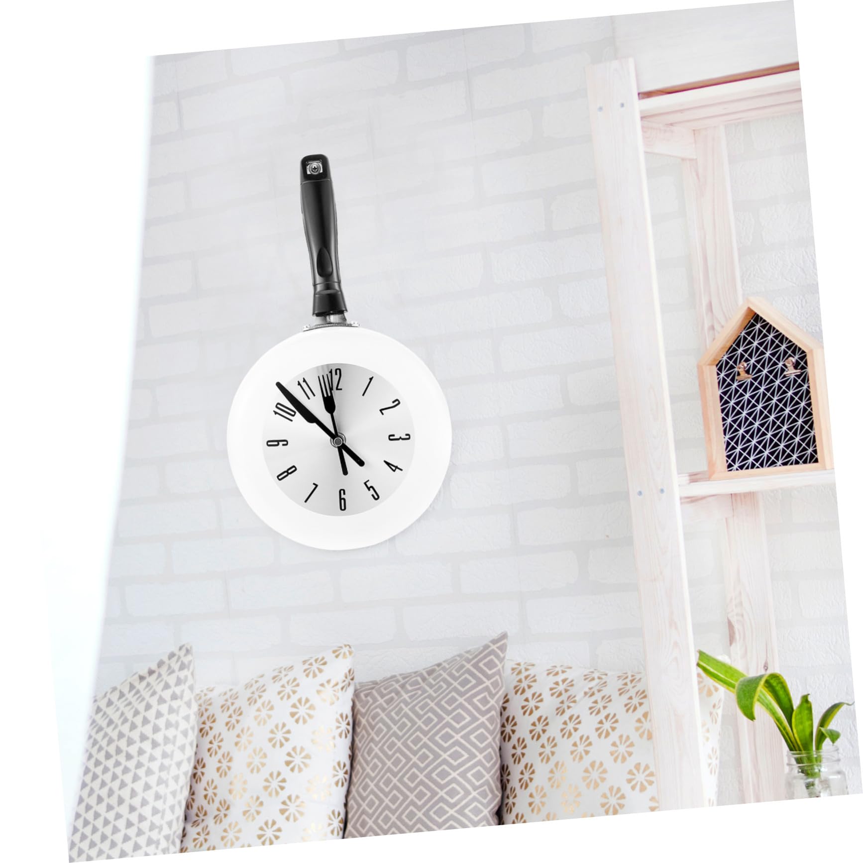 Orologio da Parete Design Rotondo per Cucina Bianco Combinazione Classica e di Viaggio Accurato e Silenzioso in Acciaio Inossidabile e Plastico