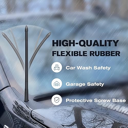 Miniatura 4 de Antena corta tipo cohete de 11 pulgadas para Chevy Silverado 1500 2500 3500  Accesorios GMC Sierra 1500 2500 3500  Reemplazo de antena de goma