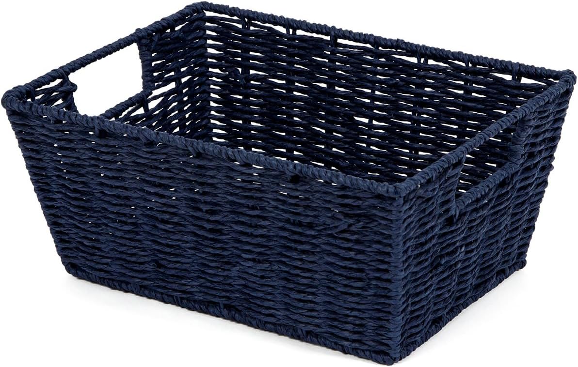 Etna Rope Basket, Metal, Navy Blue