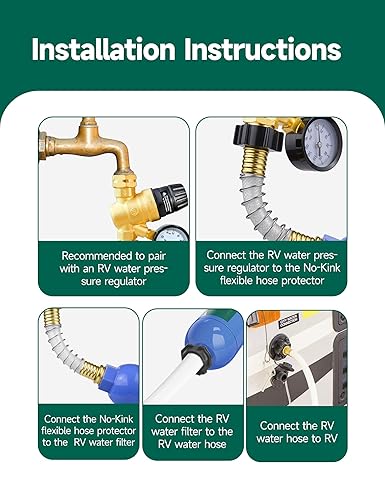 Miniatura 5 de Filtro de agua para autocaravana con protector de manguera flexible, reduce en gran medida el mal sabor, el cloro, el olor, el óxido y los