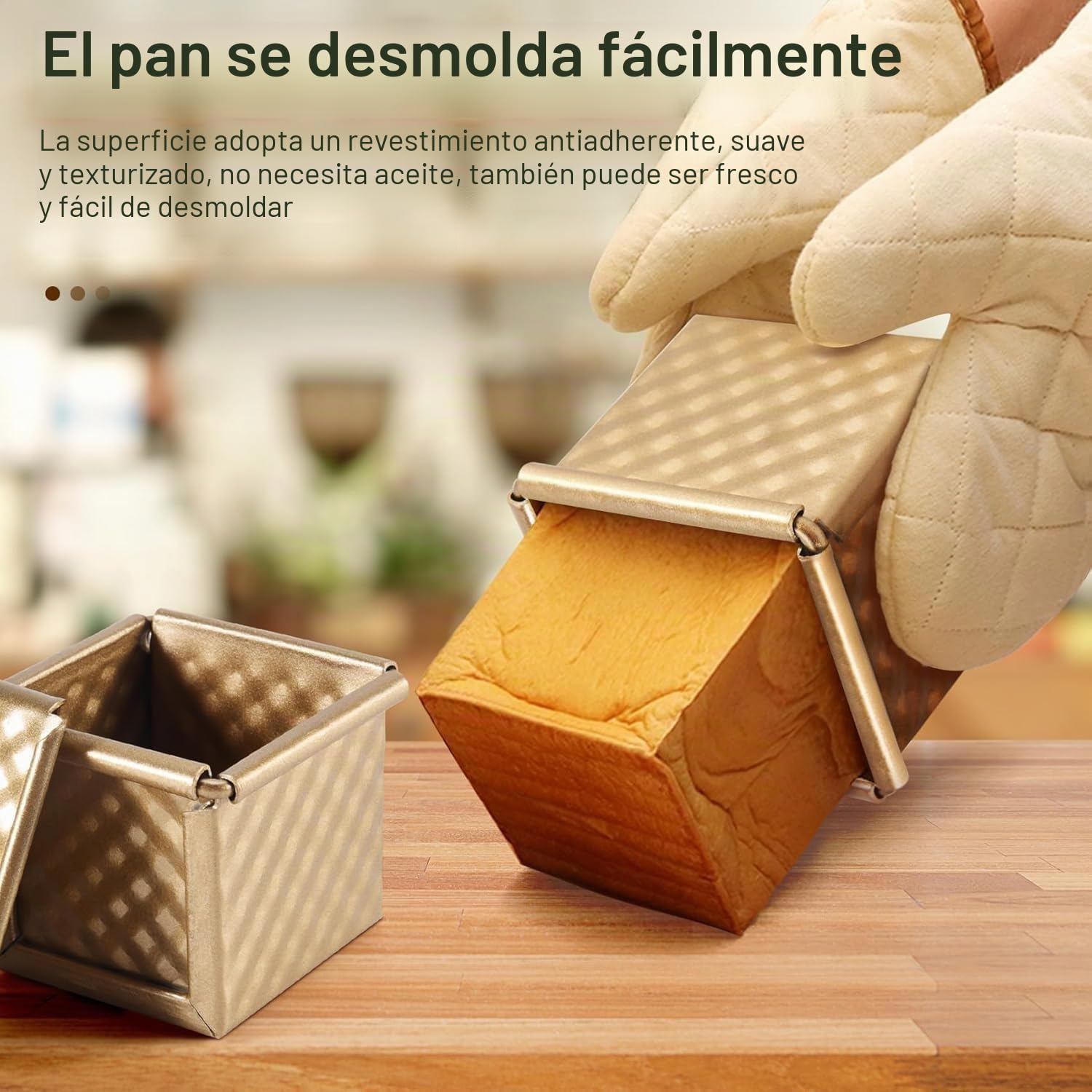 6 moldes cuadrados tapa, molde para tostadas, molde para pan Pullman, molde para pan tapa, mini cubo de agua antiadherente, caja para tostadas