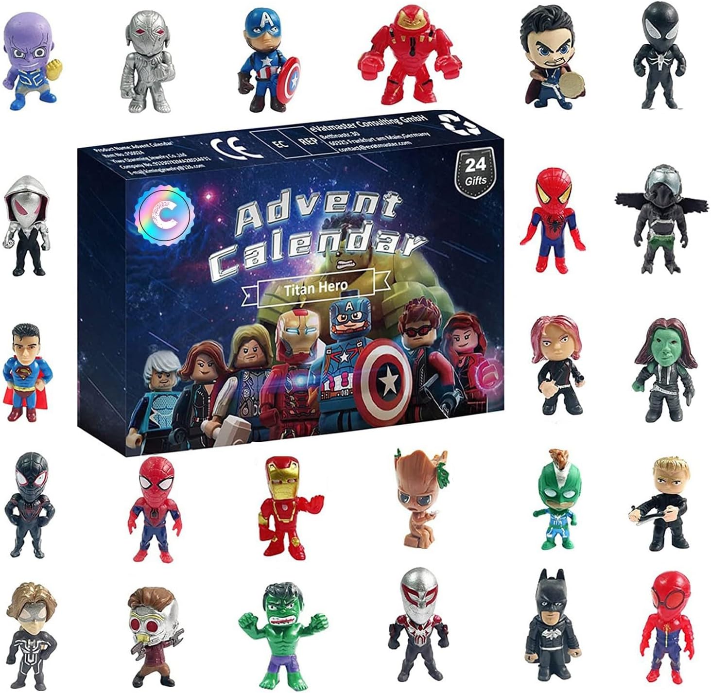 KIGKYO 2024 Advent Calendar Kids, Superhero Advent Calendar 2024 Kids Toys, 24 PCS Toy Advent Calendar, Great Christmas Advent Calendar For Boys And Girls (Style A)
