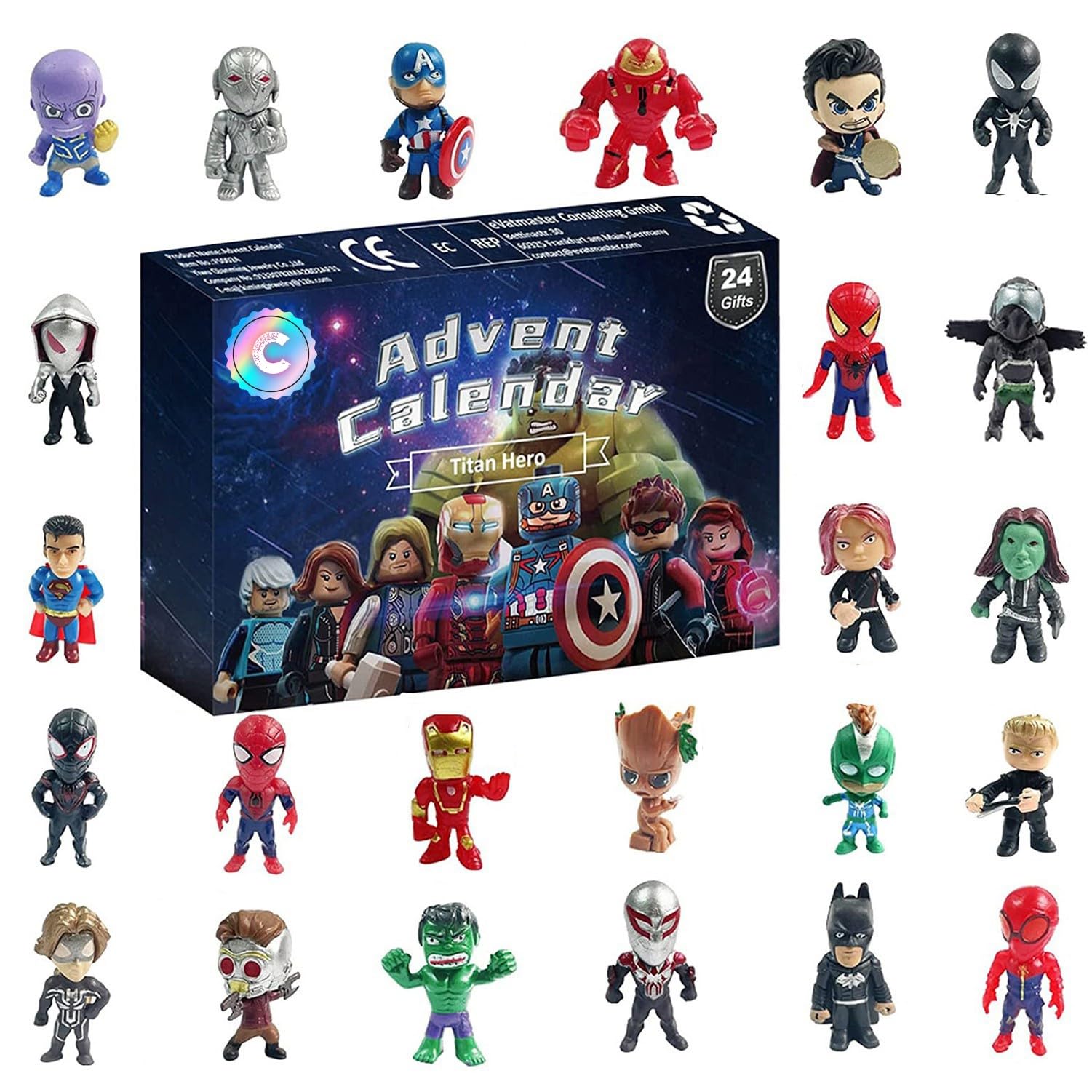KIGKYO 2024 Advent Calendar Kids, Superhero Advent Calendar 2024 Kids Toys, 24 PCS Toy Advent Calendar, Great Christmas Advent Calendar For Boys And Girls (Style A)