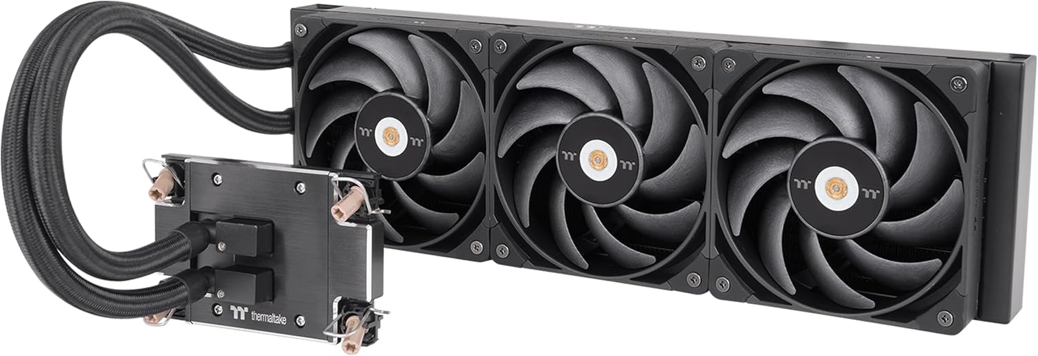 Thermaltake AW420 Liquid Cooler; Intel LGA 4677 - AMD sTR5/SP6; 420mm Raditator; 3x140mm 500~2000rpm PWM Toughfan Pro; Nickel-Plated Copper Block; Black; CL-W445-PL14BL-A